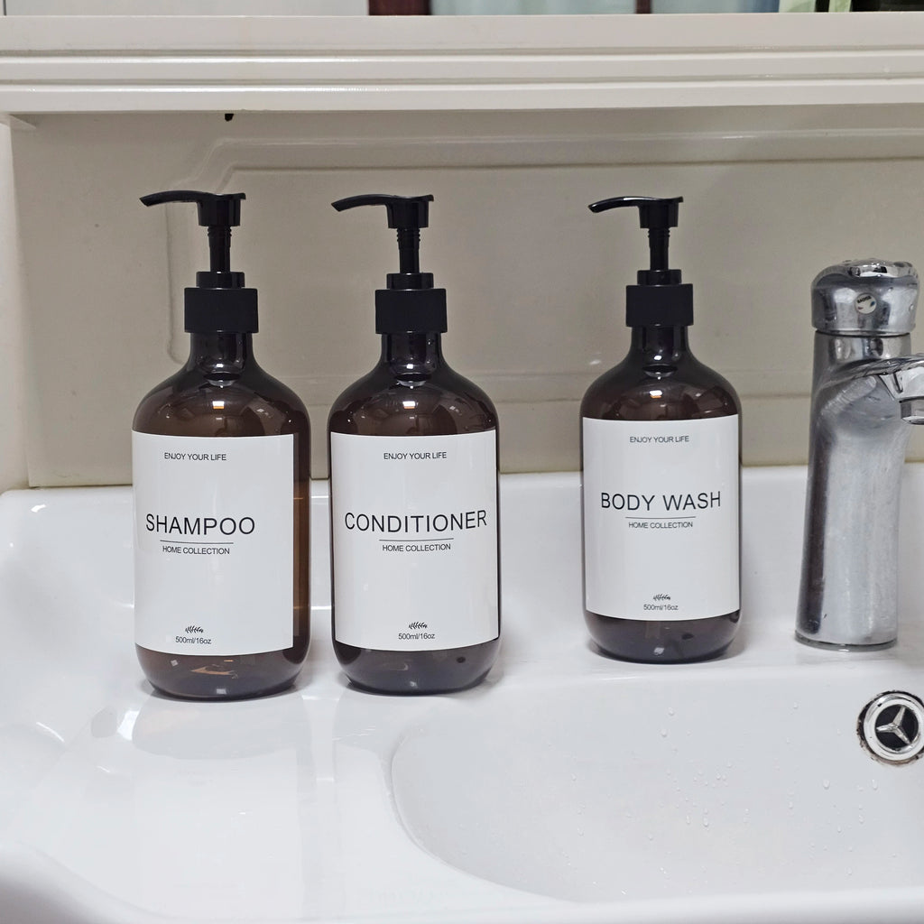500ml Refillable Shampoo & Body Wash Pump Dispenser Bottle Soap Dispenser Bottle Oasis Select
