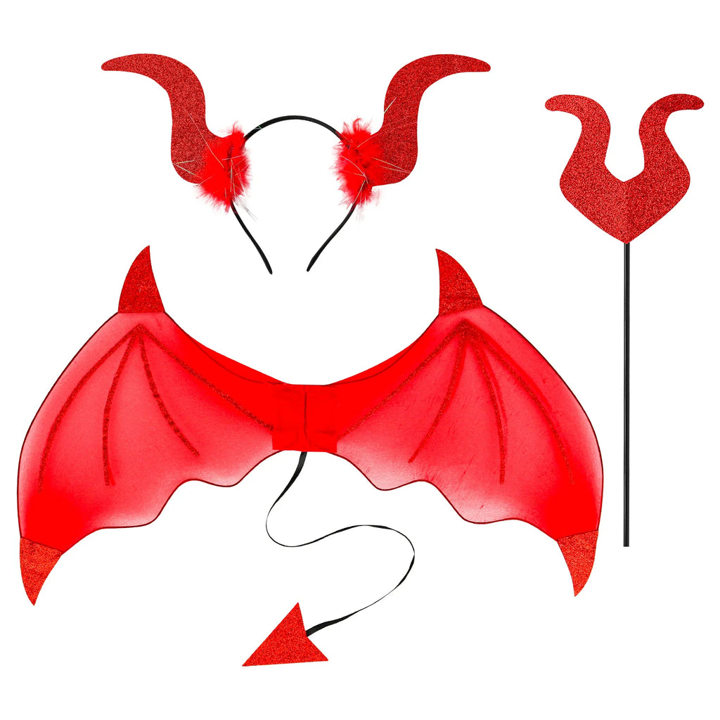 New Arrival Halloween Party Devil Headband & Magic Wand - Performance Props for Festive Atmosphere Oasis Select red one size fits all