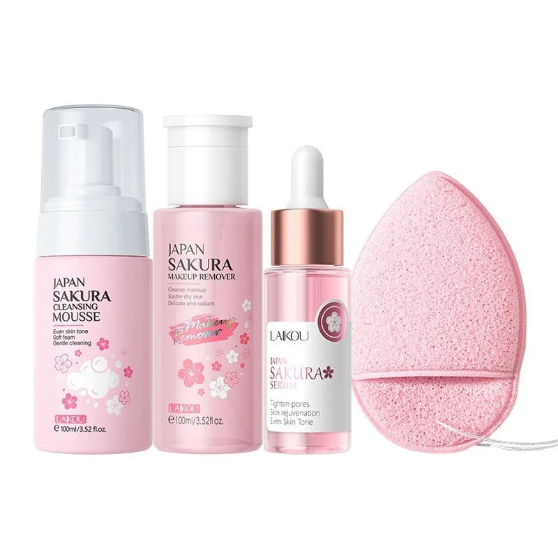 LAIKOU Sakura 7-Piece Skincare Set – Hydrate, Brighten & SPF 50