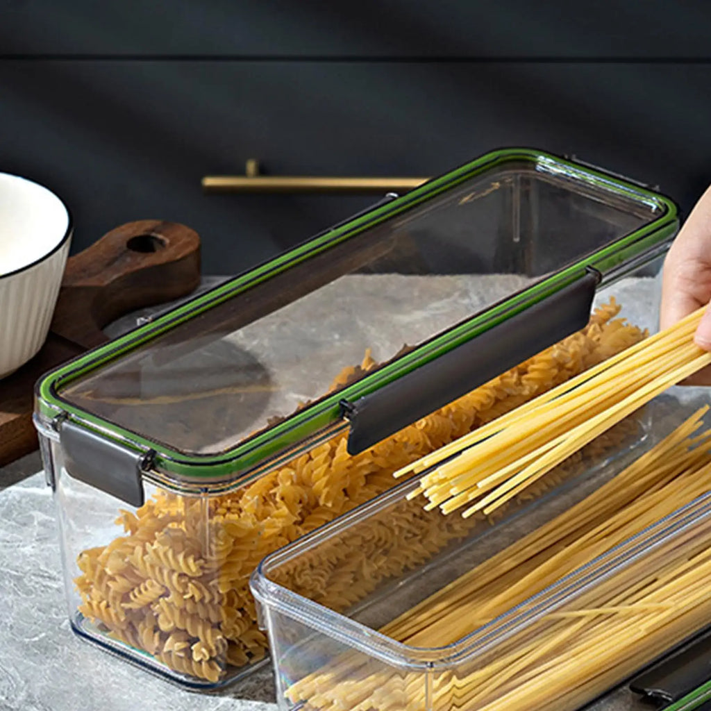 Pasta Storage Box Noodle Spaghetti Container Household Cereal Preservation Storage Box With Cover Moisture-Proof Food Container Oasis Select