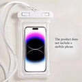 Waterproof Phone Pouch Seal Design Dry Safe Protective Bag Outdoor Beach Travel Phone Storage Case Oasis Select WHITE