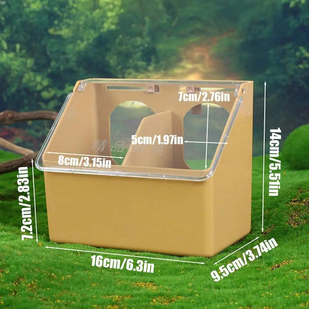 Birds Feeder Hanging Cage Box Automatic Feeder Large Capacity Food Trough Food Storage Case Birds Bird Feeding Supplies Oasis Select Light Coffee