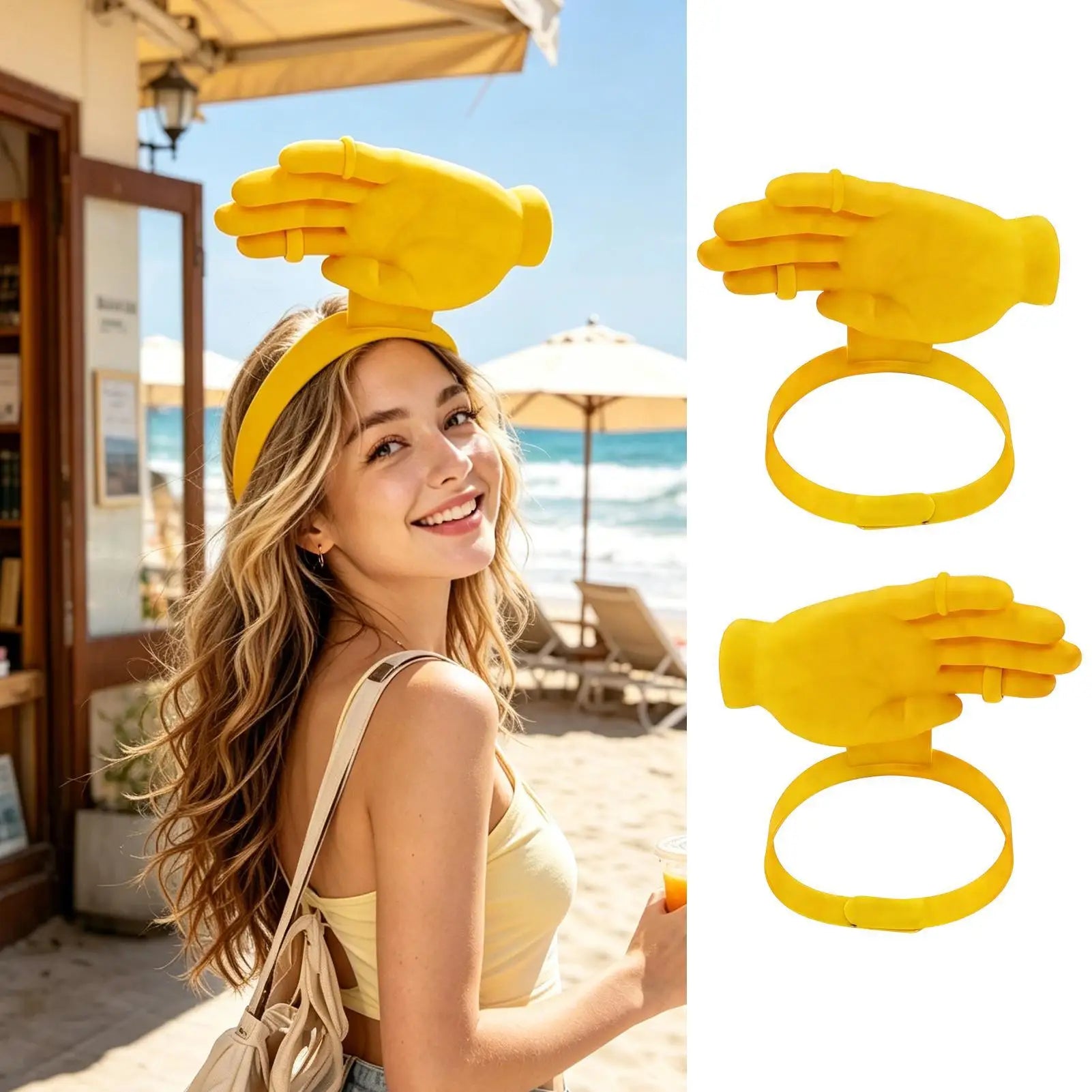 Palm Sunshade Hand Cover Adjustable Palm Sunshade Hand Cover Funny Headband Toy Party Birthday Outdoor Sun Protection Tool Oasis Select