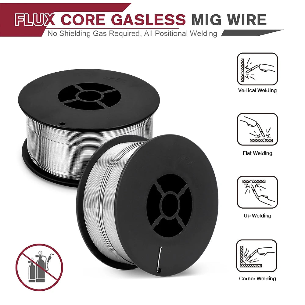 Gasless Carbon Steel Wire Flux Cored Wire 1.0mm MIG Welding Core Carbon Steel Self Protective 1KG for Gas Free Welding Oasis Select