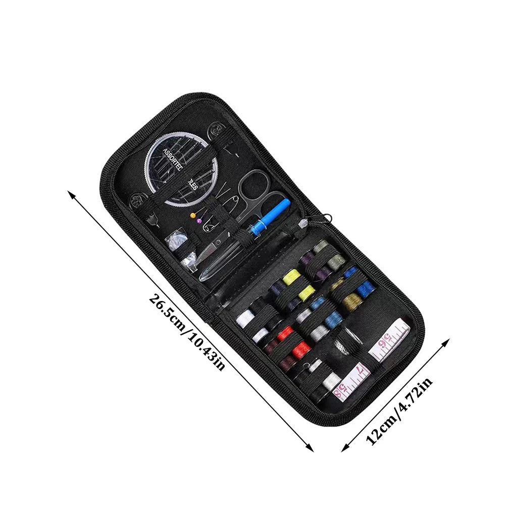 Portable Home Sewing Kit – 14 Thread Black Box Set