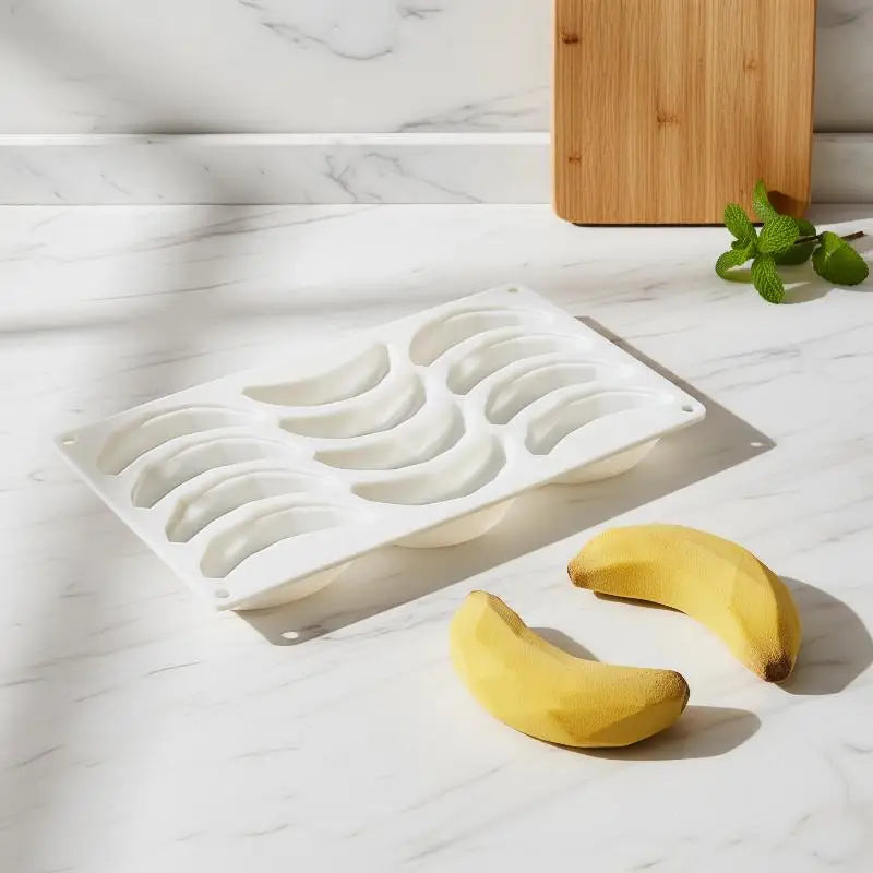 6/12 DIY Cavity Banana Mousse Cake Silicone Mold Chocolate Pudding Dessert French Pastry Baking Mold Candle Mold Oasis Select