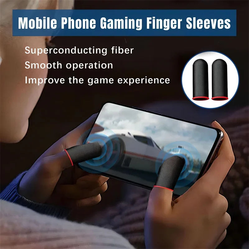 20Pcs Phone Gaming Finger Sleeves Game Hand Controller Gloves Anti Sweat Breathable Seamless Touchscreen Finger Cover Oasis Select