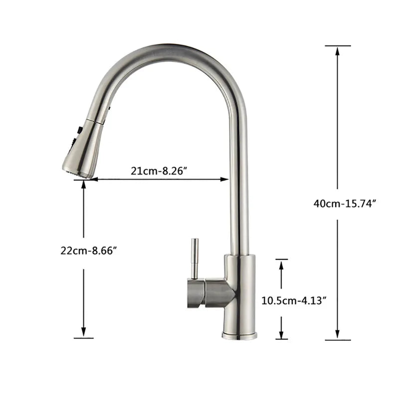 Kitchen Faucet Brushed Nickel Color Surface Hot and Cold Water Faucet Kitchen Sink Faucet Pull-out Kitchen Faucet Single Hole Oasis Select