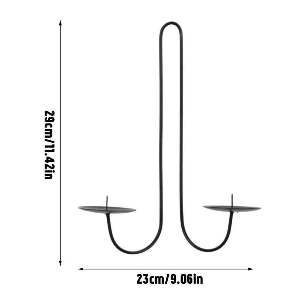 Iron Candle Holder Libra Style Wall Hanging Candle Sconce Decorative Candle Tray For Living Room Dining Room Home Decor Oasis Select