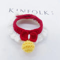 Cat Collar, Hand-crocheted Silent Bell, Pet Collar, Cute Accessories for Taking Photos with Cats and Dogs, Scarf Oasis Select bright red