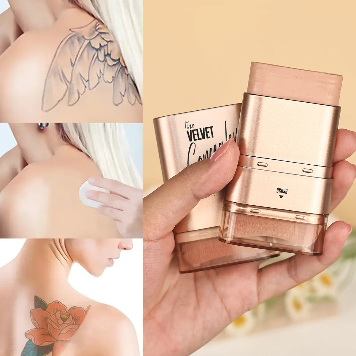 Hello Kiss Hydrating Foundation with Brush – Dewy, Natural Finish