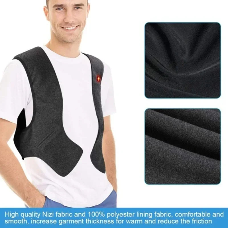 Electric Heated Jackets Winter Heated Vest for Men Women Graphene Heat Coat USB Heating Padded Jacket Keep Warm Vest Oasis Select