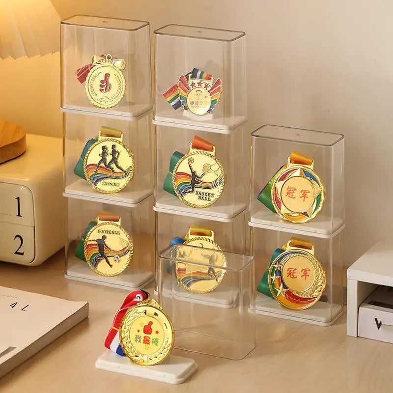1/2pcs Medal Display Case Dustproof Storage Box for Badge Honor Trophy Showcase Stand for Home Office Gift Collection Oasis Select