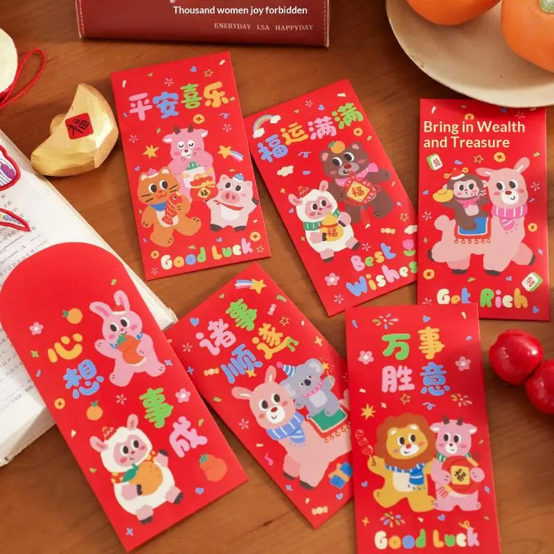 2027 Year of Sheep Red Envelopes 6Pcs Thick Premium Traditional Lucky Money Pockets for Gifting Children Oasis Select Default Title