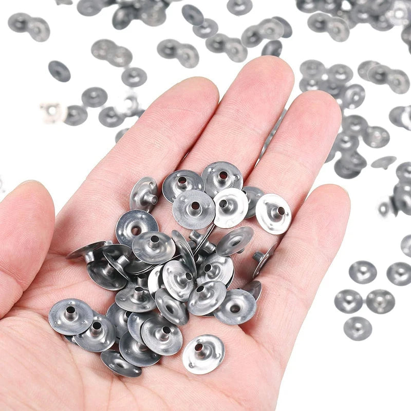 Hot Sale 100 Pcs Durable Waxed Candles Making Metal Wick Sustainers Carry Holders Tabs Tool Candle Wicks Base DIY Candle Making Oasis Select