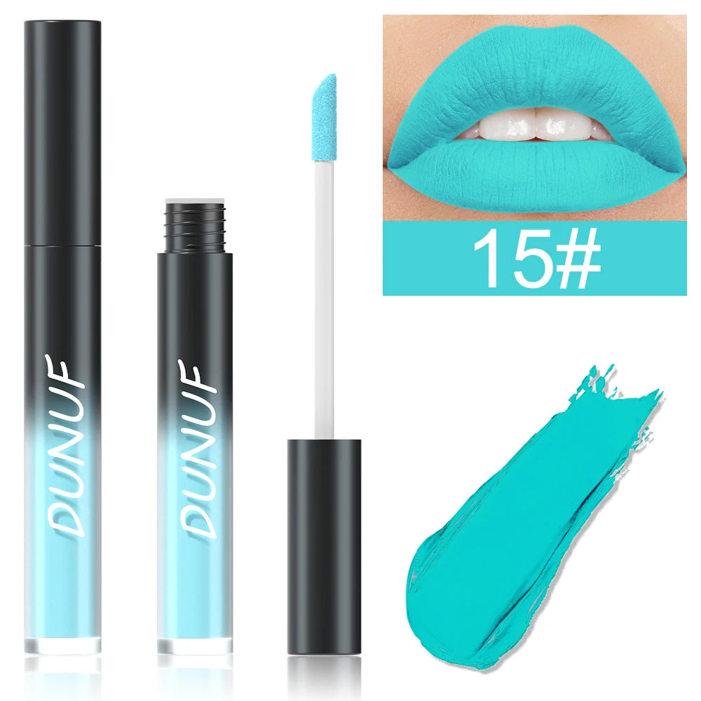 DUNUF Matte Lip Gloss – 32 Colors, Long-Lasting & Moisturizing