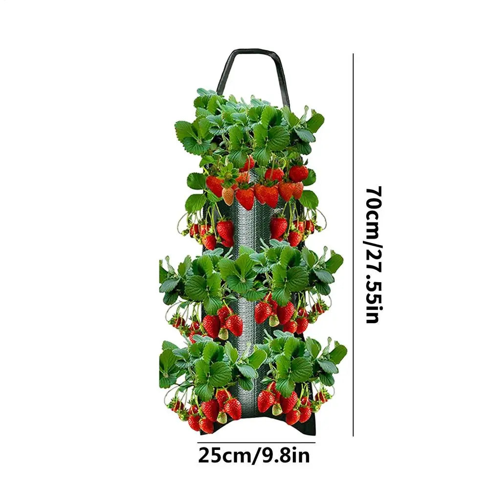 Tomato Planter Bag 8-Hole Hangable Fabric Pouch For Plant Aeration & Growth Gardening Bags For Tomatoes Roses Carrots Potatoes Oasis Select Dark green 8 holes