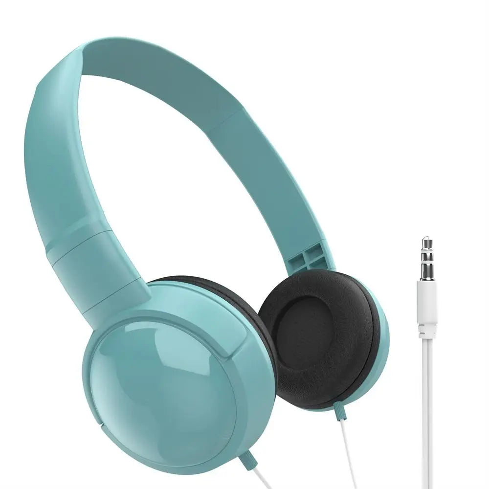Music Earbuds Over Ear Wierd Headphones HiFi Stereo Music Stereo 3.5mm Headset Adjustable Audio Bass Macaron Headphone Tablet Oasis Select Blue