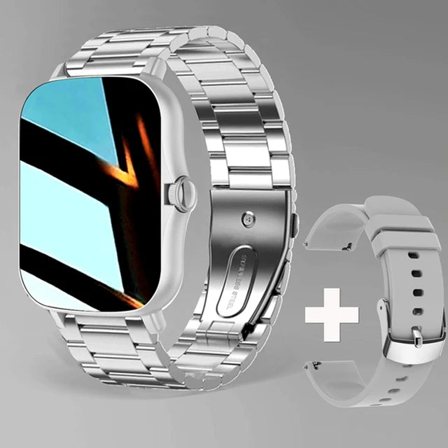 Smart Watch With Full Touch Screen Call Message Reminder Music Control And Other Functions Compatible with iPhone/Android HT30 Oasis Select Silver20Szstrap