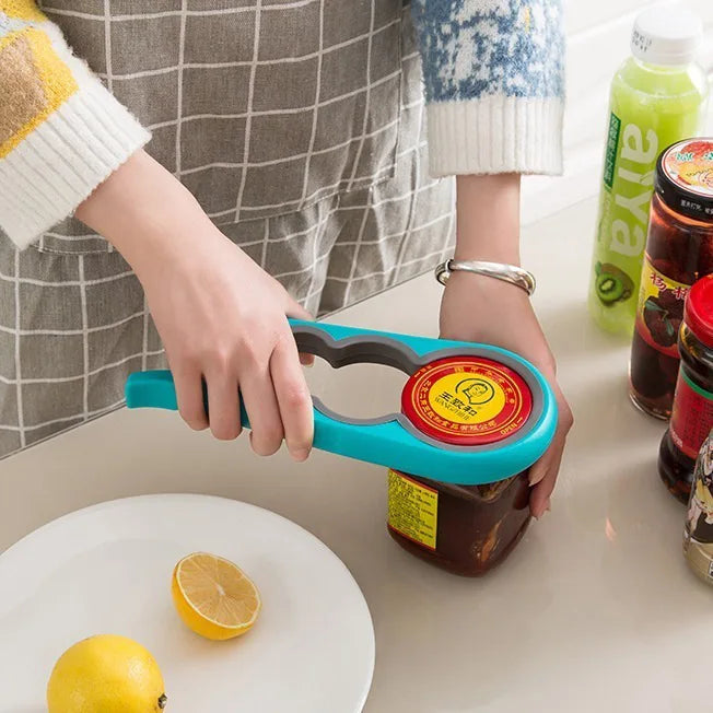Creative Multi-functional 4-in-1 Size Bottle Cap Opener Home Kitchen Can Opener Non-slip Twist Bottle Caps Wine Opener Oasis Select