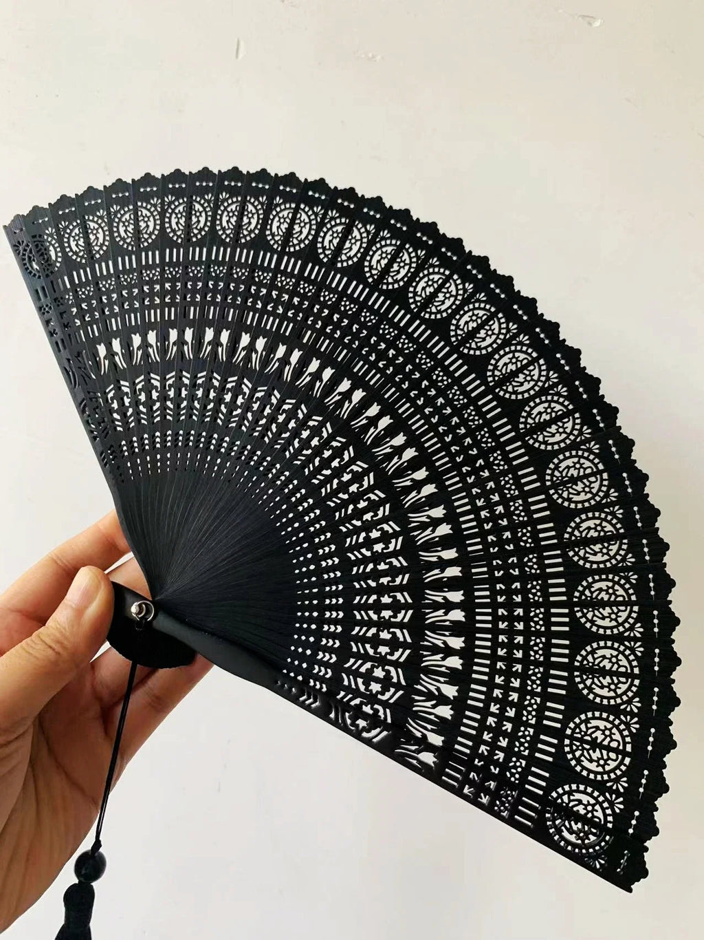 Bamboo Folding Fan Ancient Style Chinese Style Classical Dance Black Fan Summer Portable Folding Fan Oasis Select national color