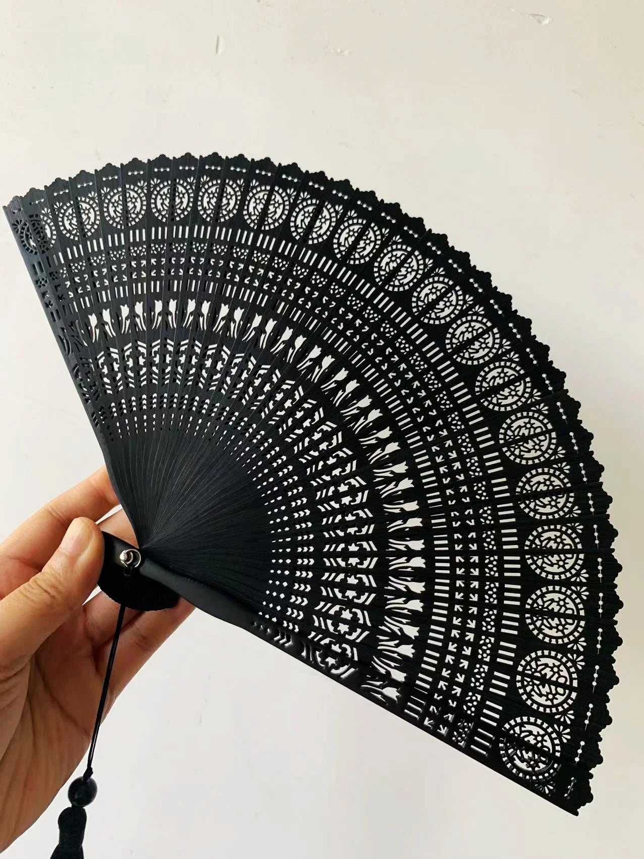 Bamboo Folding Fan Ancient Style Chinese Style Classical Dance Black Fan Summer Portable Folding Fan Oasis Select national color