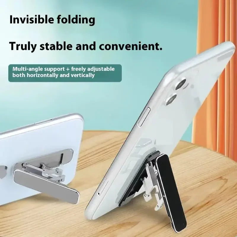 1/3PCS Mini Invisible Foldable Mobile Phone Stand Aluminum Alloy Desktop Mount Material Holder Adjustable Angle For Cellphone Oasis Select