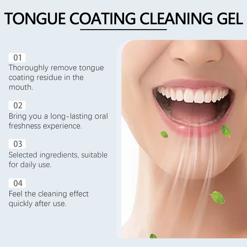 Tongue Cleaning Gel with Toothbrush for Remove Tongue Coating Eliminate Bad Breath Fresh Breath Inhibit Oral Bacteria Oral Care Oasis Select