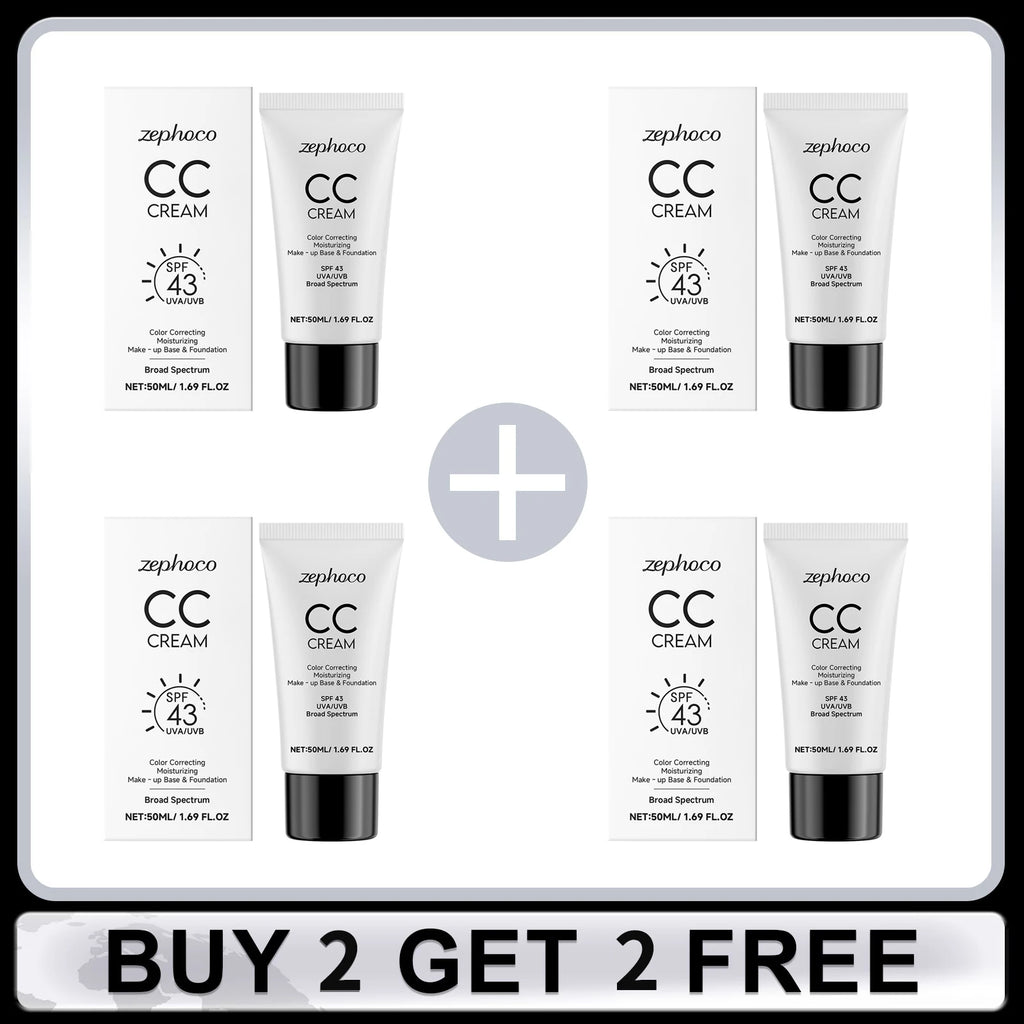 CC Cream Spf 43+ Anti UV Even Skin Tone Oil-Control Full Coverage Cover Blemishe Concealer Waterproof Liquid Foundation Cosmetic Oasis Select Buy 2 Get 2 Free