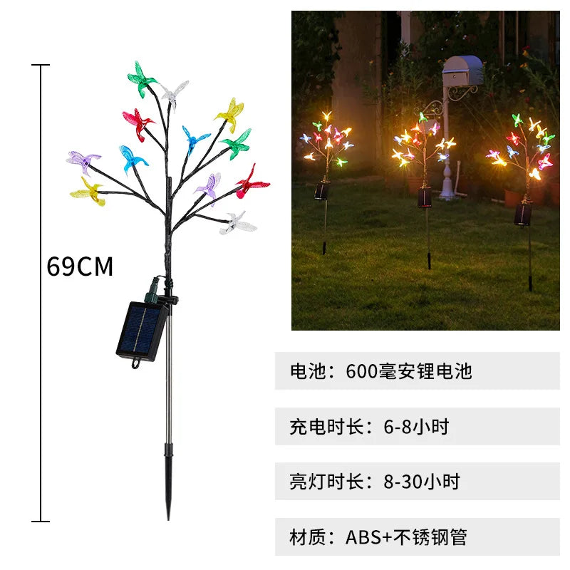 Best-selling Garden Solar Hummingbird Branch Light, Firefly LED Garden Outdoor Lawn Light Oasis Select Hummingbird lamp