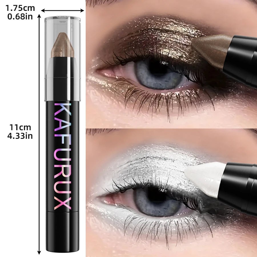 KAFURUX 24-Color Glitter Eyeshadow & Highlighter Pencil Waterproof