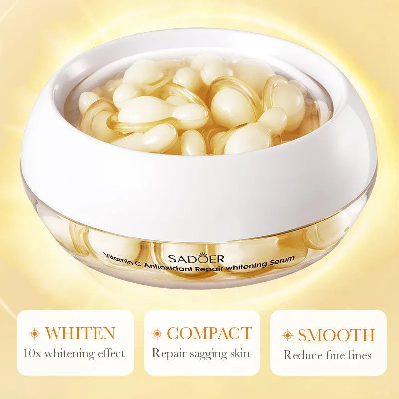 SADOER Vitamin C Antioxidant Moisturizing Anti wrinkle Brighten Repair Whiten Capsule Essence Lotion 30pcs Oasis Select