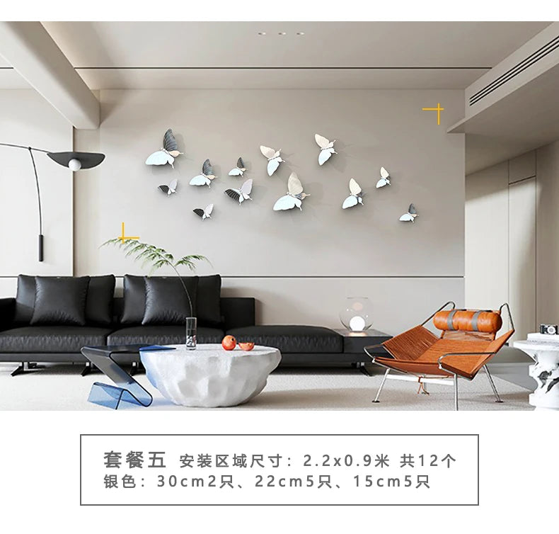 TV Background Wall Sofa Decoration Room Wall Decoration Butterfly Wall Creative Decoration Pendant Decor Aesthetic Oasis Select Package 5