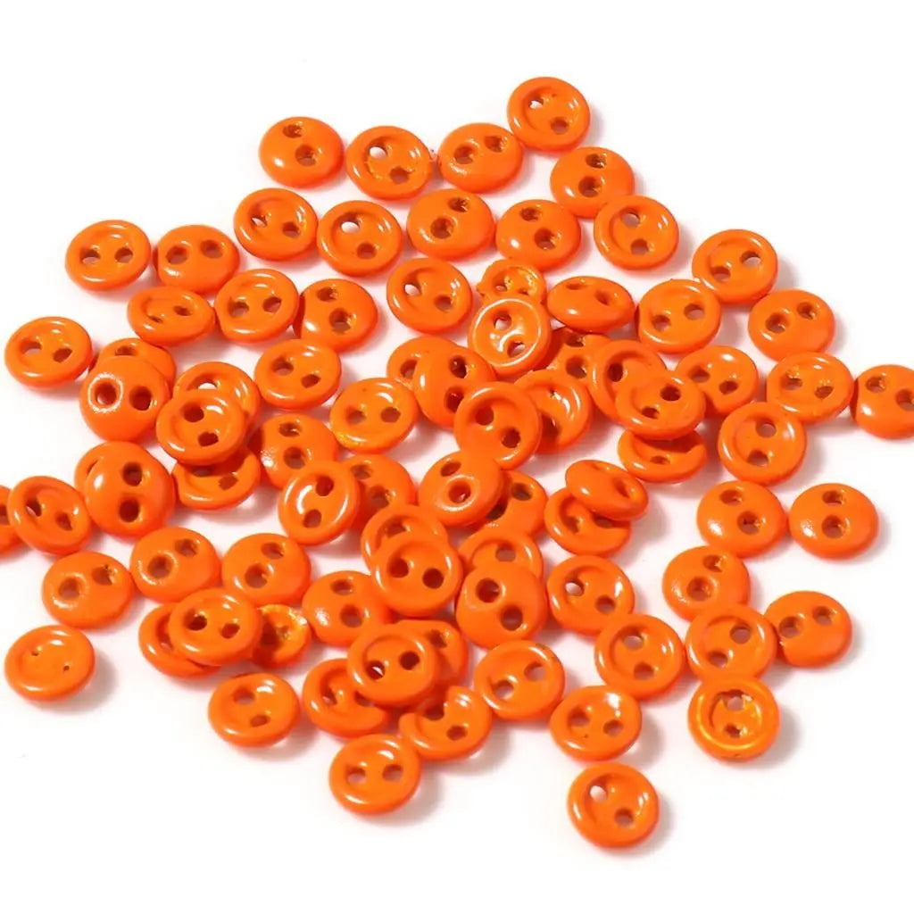 50pcs Mini Round Sewing Buttons 3/4/5mm – 2-Hole DIY Craft Sewing Buttons Oasis Select orange-4mm
