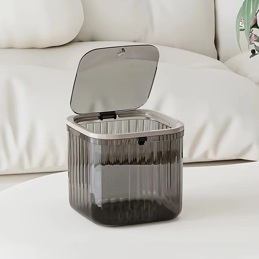 Clear Laundry Capsule Dispenser - Odorless plastic storage container for detergent and dryer sheets, flip-top organizer Oasis Select Grey L