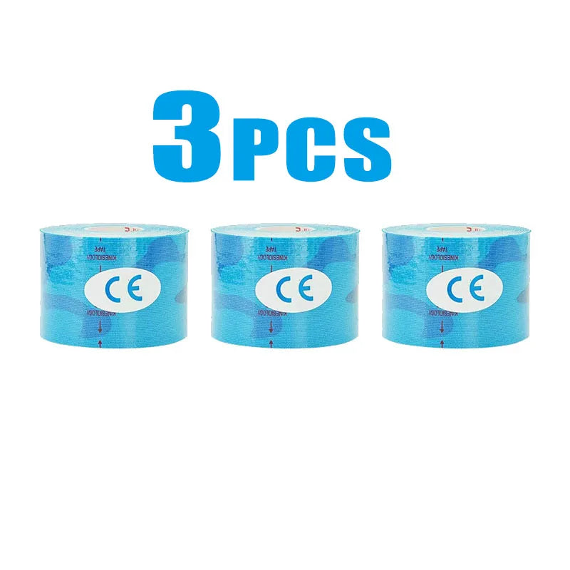 1-5pcs Sports Waterproof Kinesiology Tape Stickers Athletic Bandage Muscle Recovery Protector Strapping Pain Relief Tennis Gym Oasis Select 3pcs 10CMX5M