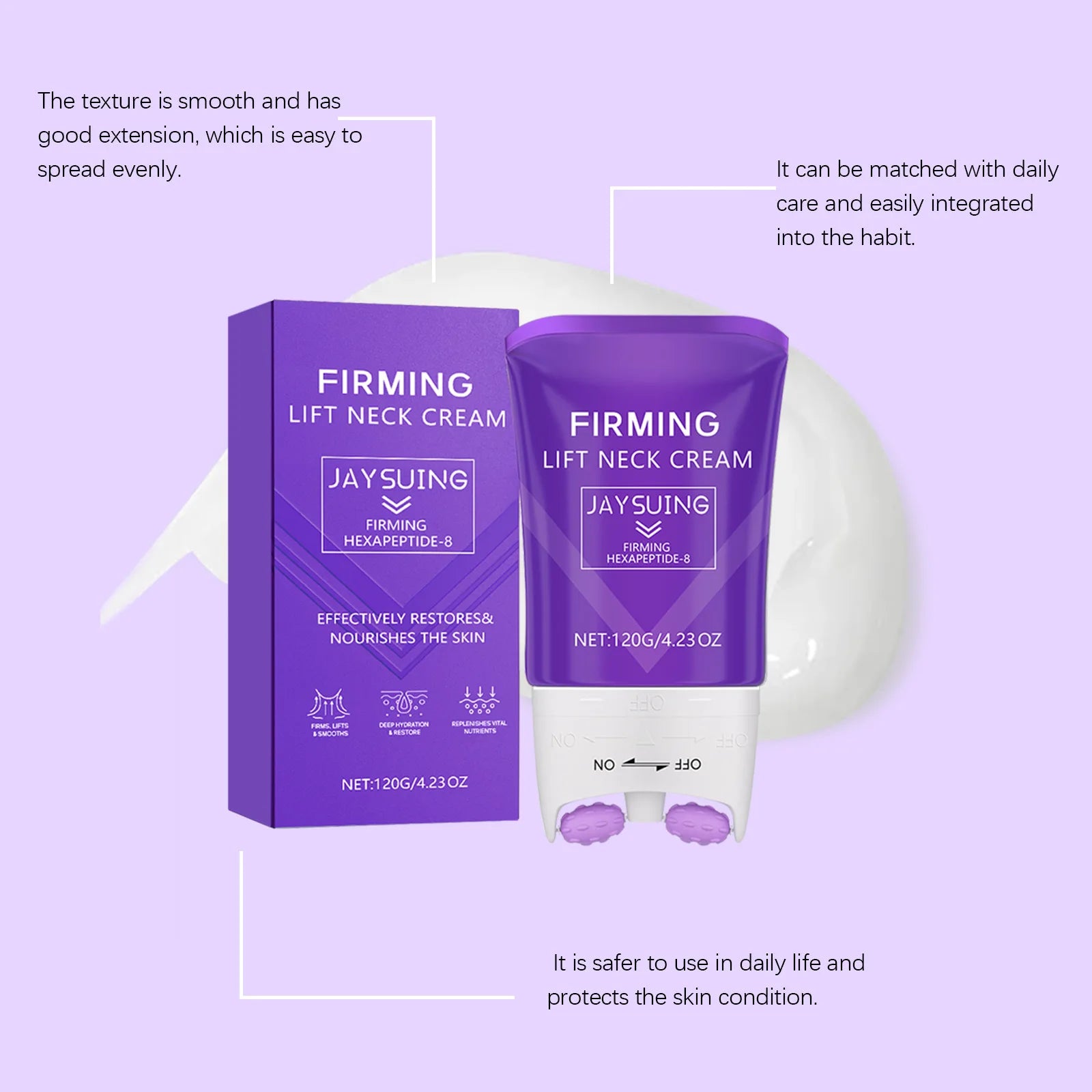 Jaysuing Neck Firming Roller Cream – Anti-Wrinkle Lifting 120g Neck Firming Cream Oasis Select
