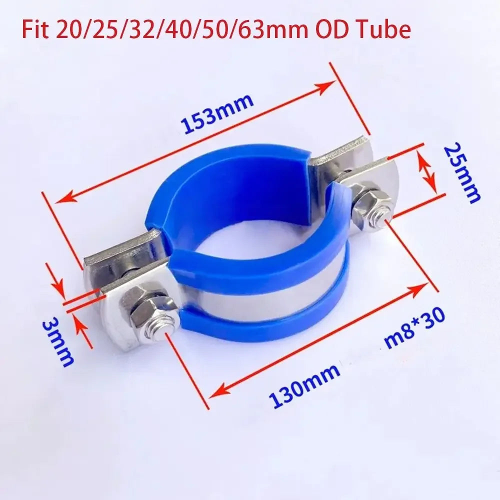 1Pcs Fastener Hardware Round Hose Clamp Nut Hoop Pipe Fitting Suspension Pipe Holder Carbon Steel Rubber PPR/PVC Oasis Select