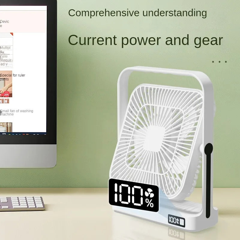 M09 Rechargeable Desktop & Wall Fan | 3600mAh USB Battery