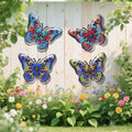 4-Piece Iron Butterfly Wall Decor – Painted Metal Garden Art Metal Wall Art Oasis Select B One Size