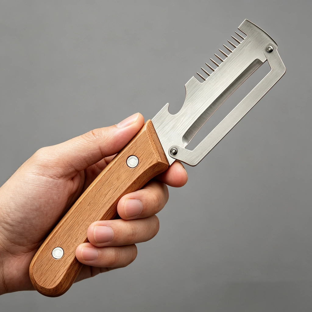 Stainless Steel Peeler Wooden Handle – Multi-Function Kitchen Tool Vegetable Peeler Oasis Select