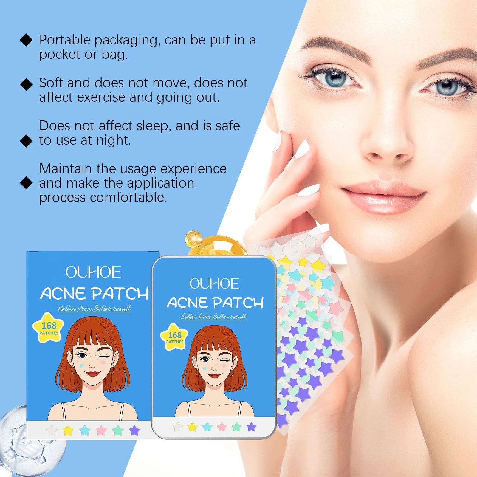 Star Shape Pimple Patches – 168pc Invisible Acne Stickers Acne Pimple Patches Oasis Select