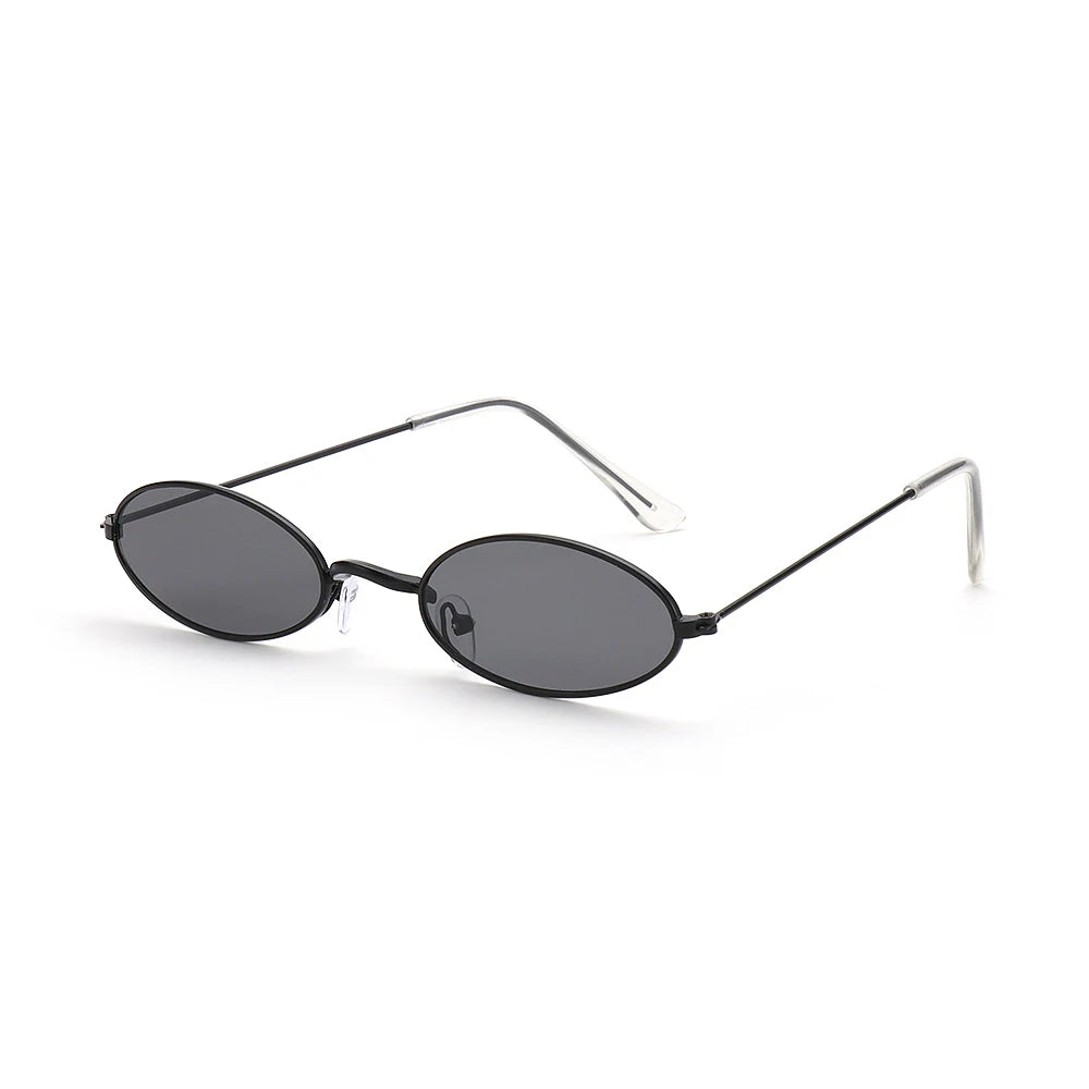 Retro Men and Women Accessories Eyeglasses Sun Glasses Vintage Shades Oval Sunglasses Oasis Select Black - Gray