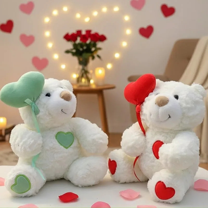 Valentines Day Heart Bear Plush Toy Wedding Proposal Gift for Girlfriend Anniversary Romantic Stuffed Animal Doll Home Decor Oasis Select