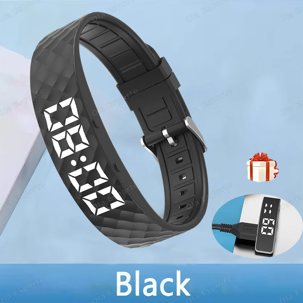 HW12 Vibrating Alarm Clock Smart Bracelet | Silent Wake-Up Band