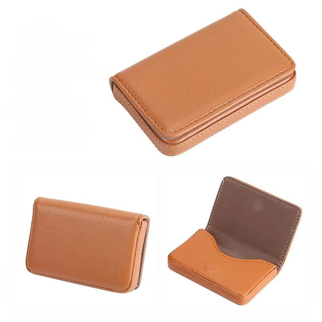 PU Leather Business Card Holder – Magnetic Buckle & Slim Design