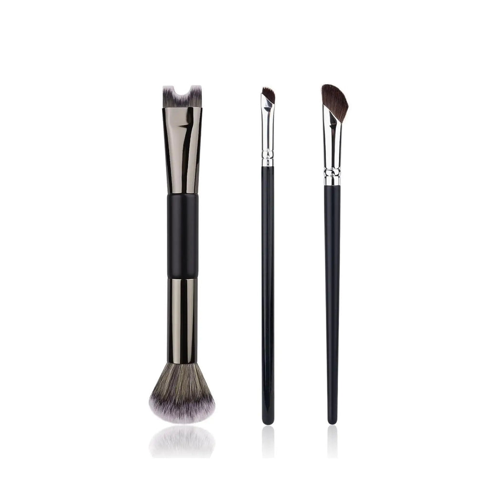 1/3Pcs 2-in-1 U-Shaped Nose Contour Brush Dual Ended for Professional Highlighting and Shadowing Face Makeup Tools Set Oasis Select 3pcs set