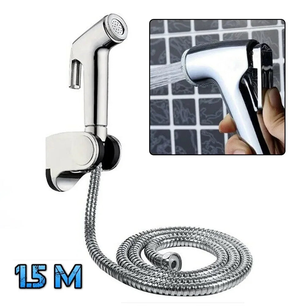 Muslim Handheld Holder Shower Head Bidet Spray Portable Toilet Chrome Cleaning Hygienic Multi-functional ABS Bathroom Oasis Select