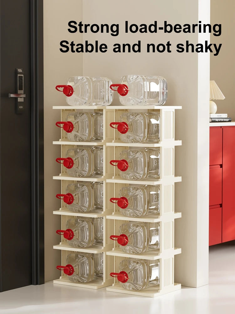 Vertical Shoe Rack: Stackable Shoe Rac, DIY Free-Standing Shoe Organizer, Small Shoe Shelf for Compact and Narrow Spaces, Plasti Oasis Select