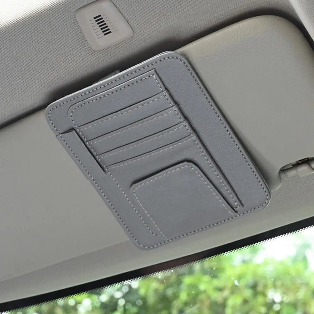 Car Sun Visor Organizer Multi-Pocket Business Card Storage Management Sunglasses Holder Visor Accessories Auto Interior Oasis Select grey